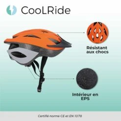 Casque Vélo Junior 54-58 Cm Multisport Orange Avec Visère Intégrée -Vélorbain Magasin casque velo junior 54 58 cm multisport orange avec visere integree 2