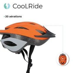 Casque Vélo Junior 54-58 Cm Multisport Orange Avec Visère Intégrée -Vélorbain Magasin casque velo junior 54 58 cm multisport orange avec visere integree 4