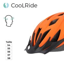 Casque Vélo Junior 54-58 Cm Multisport Orange Avec Visère Intégrée -Vélorbain Magasin casque velo junior 54 58 cm multisport orange avec visere integree 5