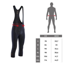 Rockrider Cuissard 3/4 VTT RACE Noir Et Ochre -Vélorbain Magasin cuissard 34 vtt race noir et ochre 5