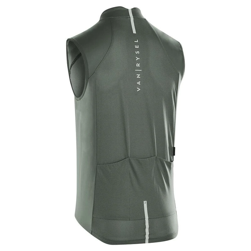 GILET COUPE-VENT VELO ROUTE HOMME - RACER Kaki 4 GILET COUPE-VENT VELO ROUTE HOMME - RACER Kaki – Image 2
