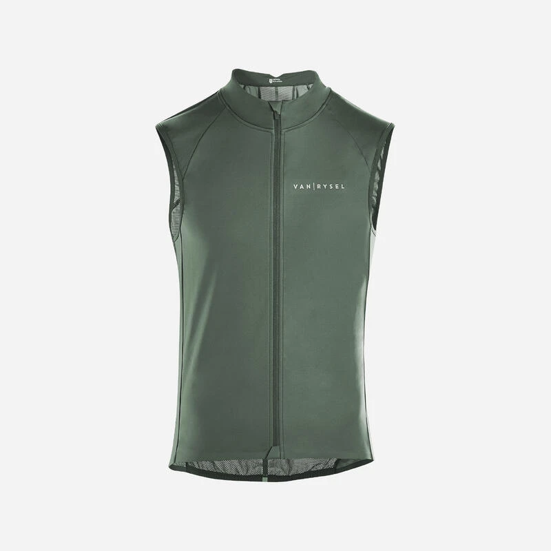 GILET COUPE-VENT VELO ROUTE HOMME - RACER Kaki 5 GILET COUPE-VENT VELO ROUTE HOMME - RACER Kaki – Image 3
