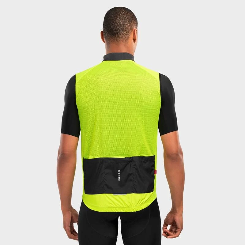 Gilet Vélo Coupe-vent Homme Cyclisme V1 Langkawi Jaune Brillant 4 Gilet Vélo Coupe-vent Homme Cyclisme V1 Langkawi Jaune Brillant – Image 2