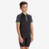 BTWIN Maillot Manches Courtes Vélo Enfant 500 Noir Et Jaune -Vélorbain Magasin maillot manches courtes velo enfant 500 noir et jaune