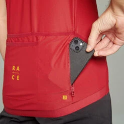 Rockrider Maillot VTT Manches Courtes Race 700 Rouge -Vélorbain Magasin maillot vtt manches courtes race 700 rouge 3