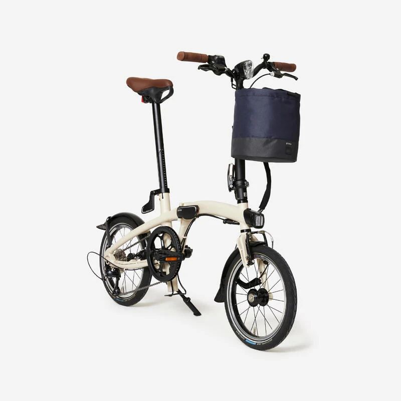 BTWIN PANIER VÉLO PLIANT COMPACTABLE BLEU 10L AVEC SANGLE DE PORTAGE EPAULE 4 BTWIN PANIER VÉLO PLIANT COMPACTABLE BLEU 10L AVEC SANGLE DE PORTAGE EPAULE – Image 2