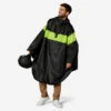 BTWIN PONCHO PLUIE VISIBILITE JOUR VELO VILLE 120 NOIR JAUNE FLUO -Vélorbain Magasin poncho pluie visibilite jour velo ville 120 noir jaune fluo