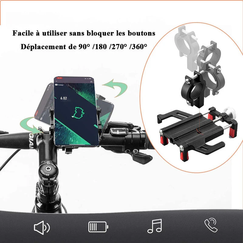 ROCKBROS Support Métallique De Smarphone 4 ROCKBROS Support Métallique De Smarphone – Image 2