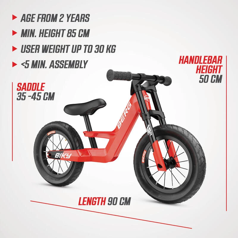 Berg Vélo D’équilibre Biky City Rouge 7 Berg Vélo D’équilibre Biky City Rouge – Image 5