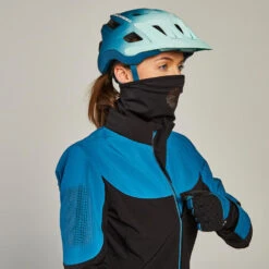 Rockrider VESTE HIVER VTT FEMME TURQUOISE NOIR 14 Rockrider VESTE HIVER VTT FEMME TURQUOISE NOIR -Vélorbain Magasin veste hiver vtt femme turquoise noir 2