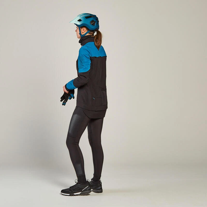 Rockrider VESTE HIVER VTT FEMME TURQUOISE NOIR 6 Rockrider VESTE HIVER VTT FEMME TURQUOISE NOIR – Image 4
