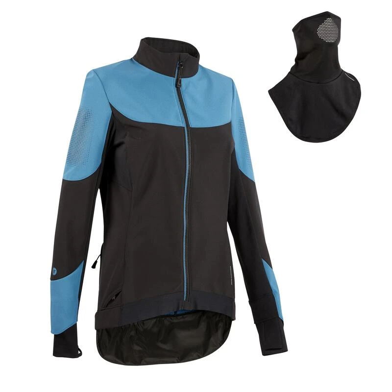 Rockrider VESTE HIVER VTT FEMME TURQUOISE NOIR 3 Rockrider VESTE HIVER VTT FEMME TURQUOISE NOIR